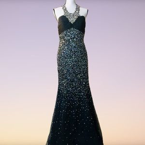 Jovani Black Beaded Sequin Formal Dress Prom 10